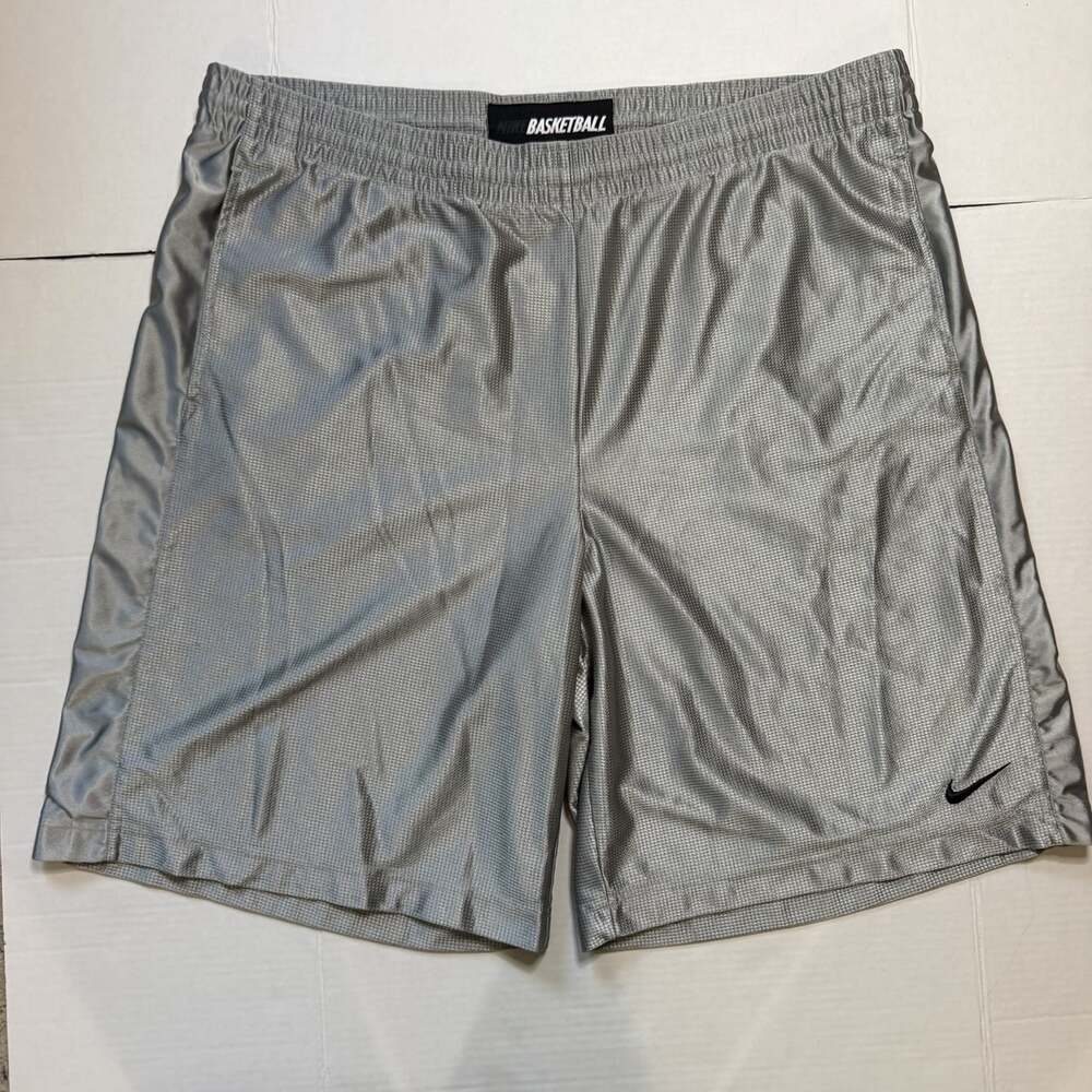 Vintage Nike Basketball Shorts Silver Dazzle Shiny Mens XXL Y2K Baggy